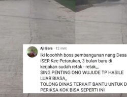 Kualitas Proyek Jalan Dipertanyakan, Rabat Beton di Iser Pemalang Retak Tak Sampai Tiga Bulan