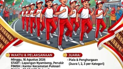 Semarak HUT RI ke-81, Kecamatan Pulosari Pemalang Gelar Lomba Gerak Jalan